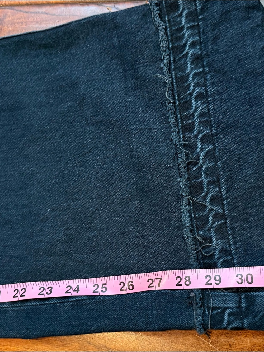 Rag & Bone Wide Leg Cropped Jeans Dark Wash Raw Hem Size 24 NWT - Picture 3 of 8